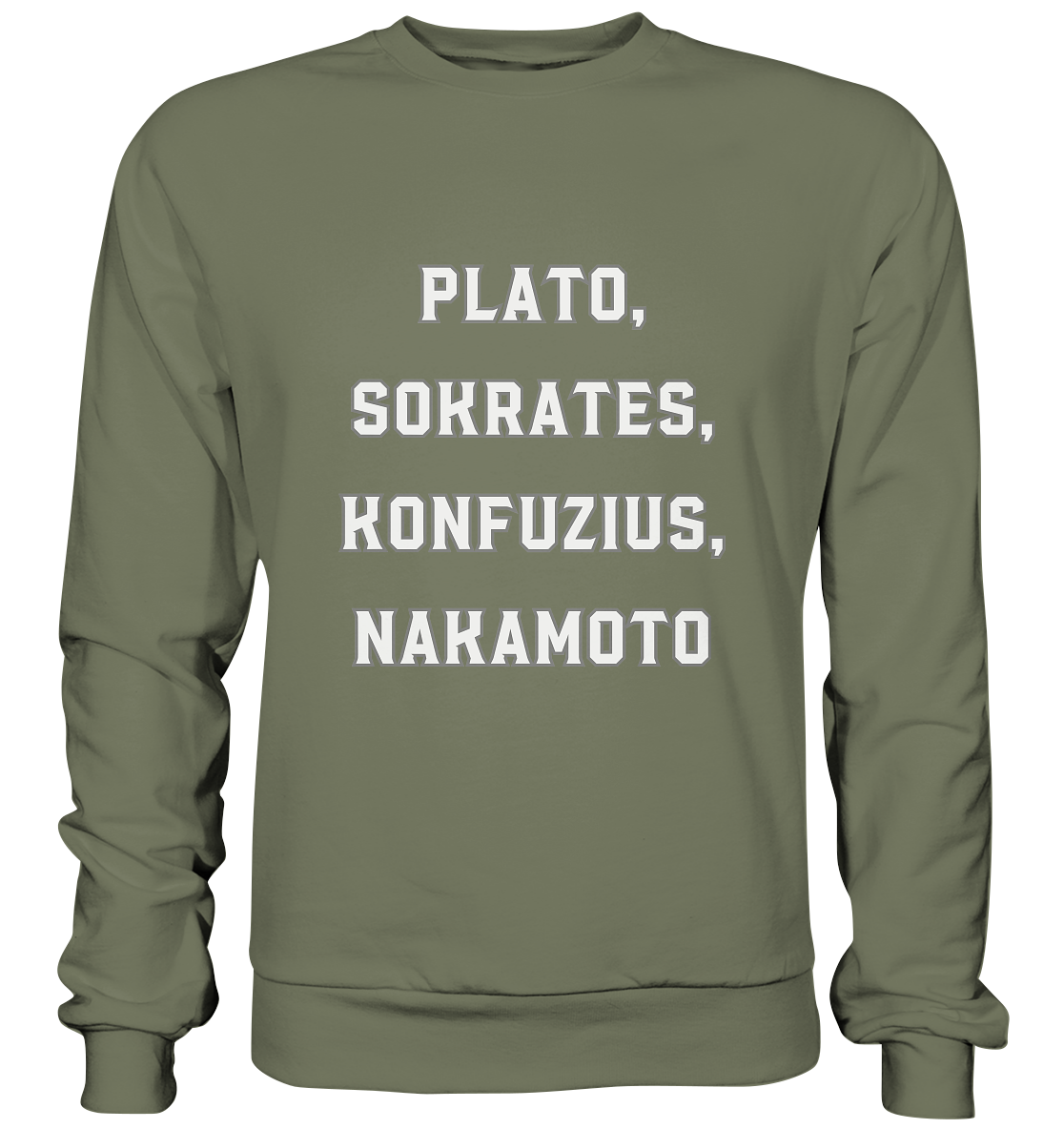 PLATO, SOKRATES, KONFUZIUS, NAKAMOTO  - Premium Sweatshirt