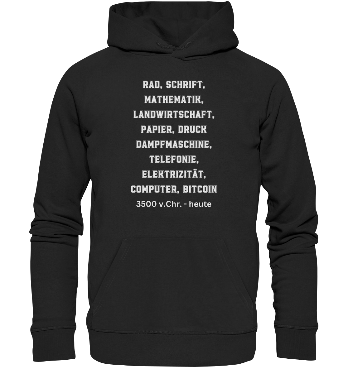 Erfindungen 3500 v. Chr. bis heute zu Bitcoin - Premium Unisex Hoodie