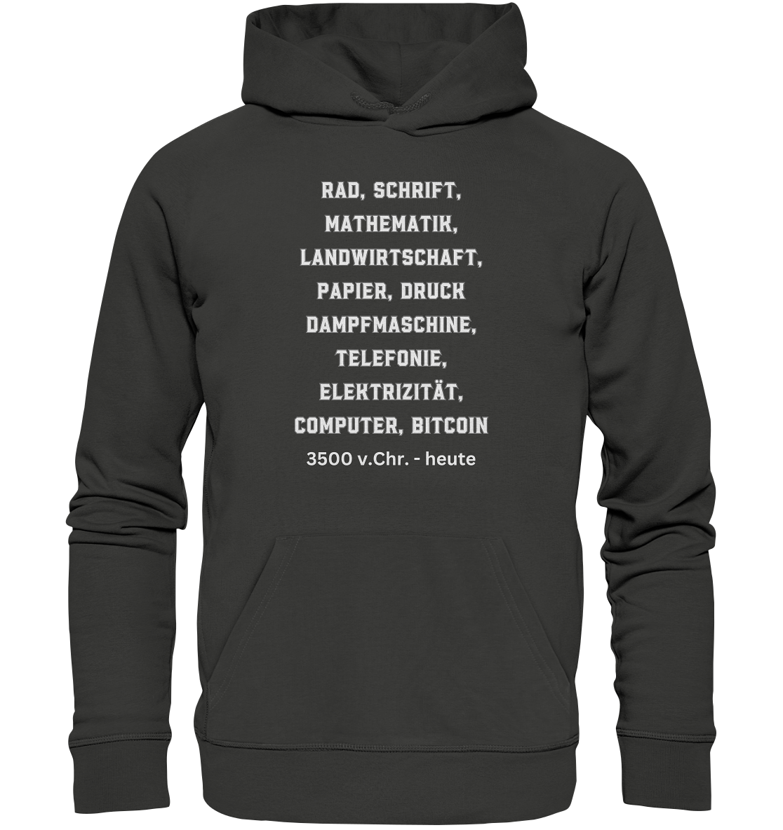 Erfindungen 3500 v. Chr. bis heute zu Bitcoin - Premium Unisex Hoodie