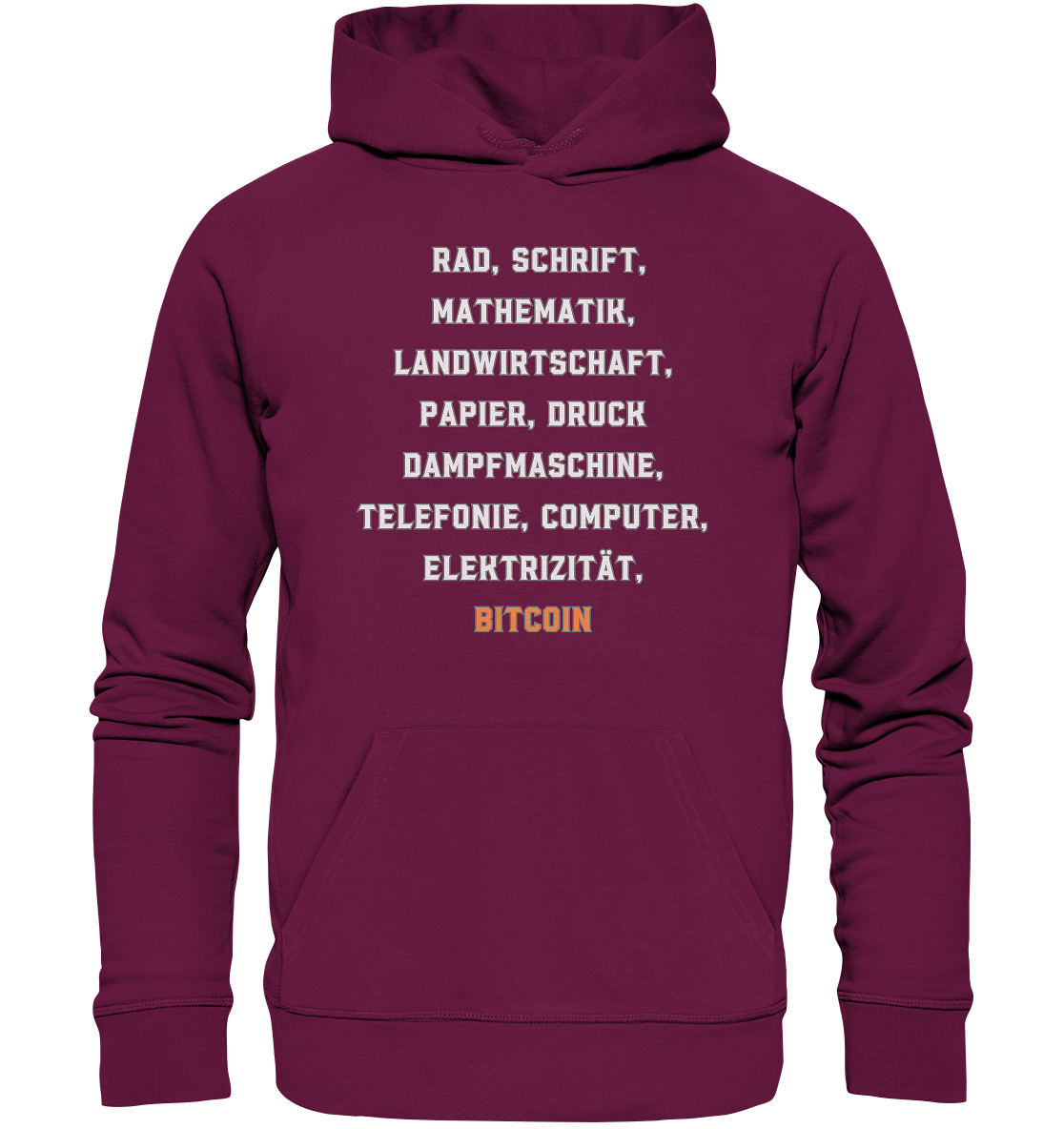 Erfindungen vom Rad bis zu BITCOIN - Premium Unisex Hoodie