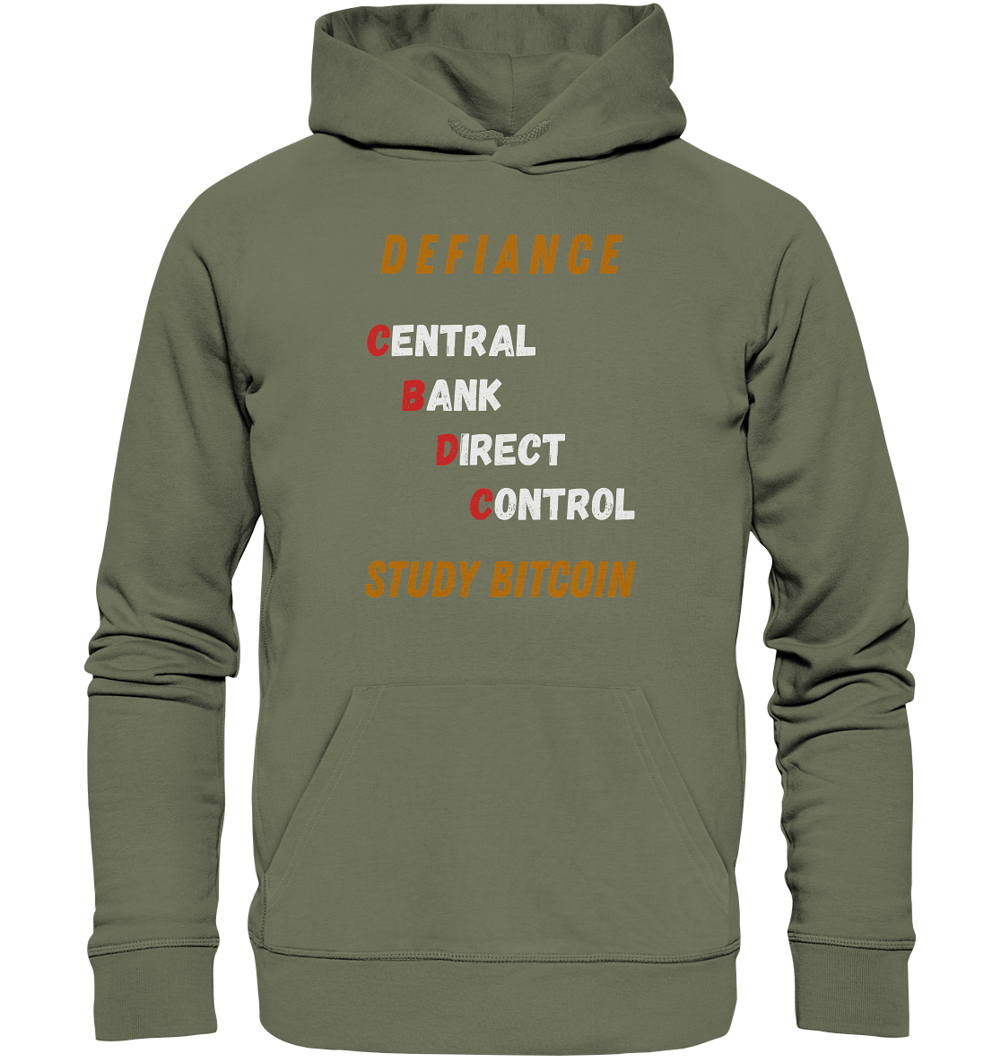 CENTRAL BANK DIRECT CONTROL - DEFIANCE - STUDY BITCOIN - Premium Unisex Hoodie