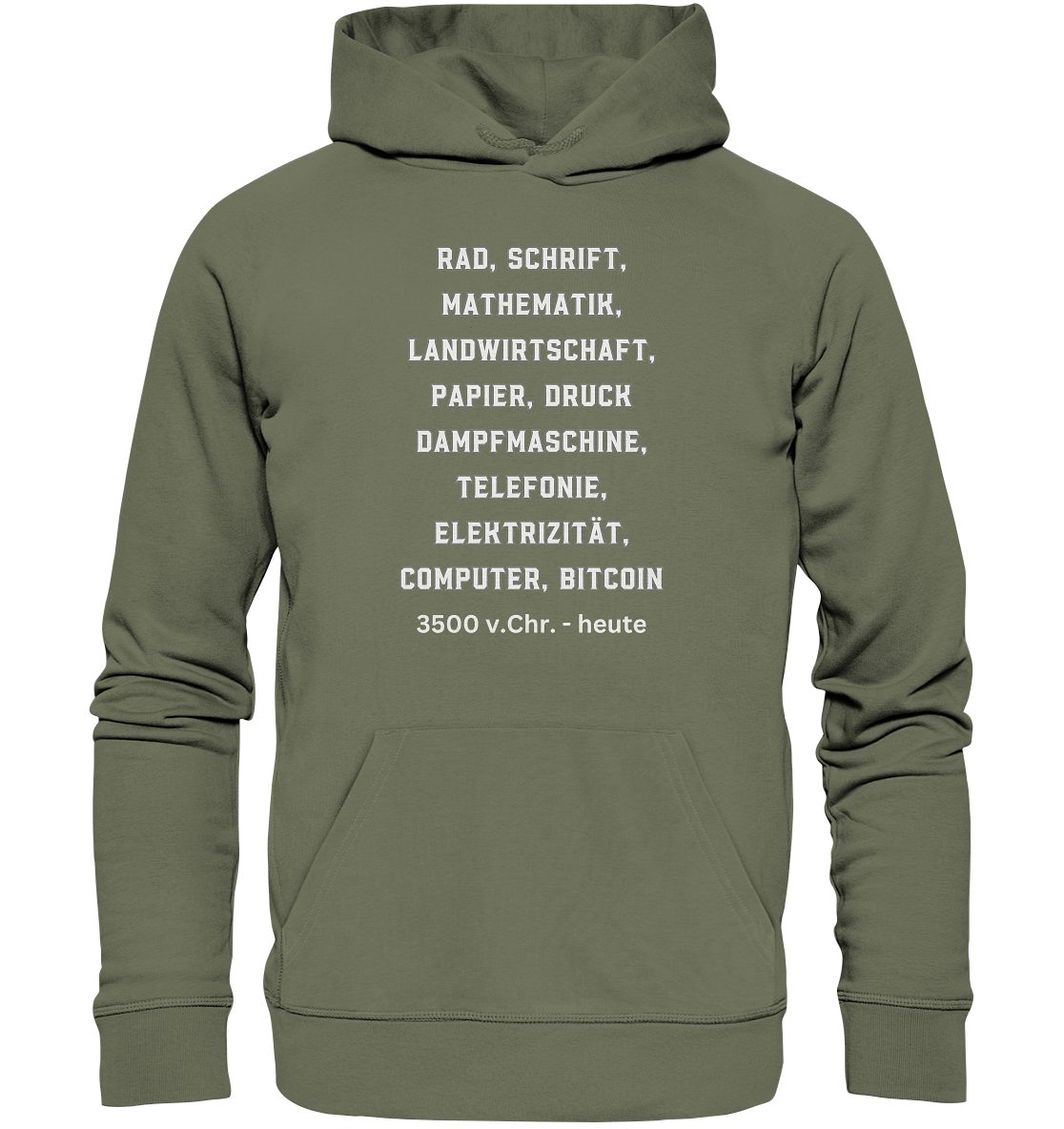 Erfindungen 3500 v. Chr. bis heute zu Bitcoin - Premium Unisex Hoodie
