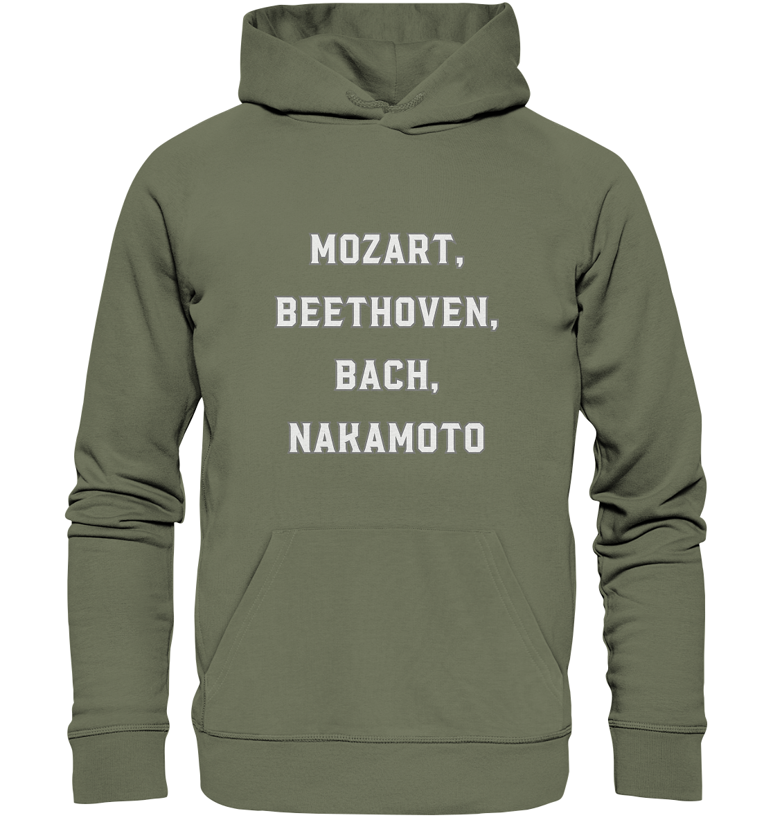 MOZART, BEETHOVEN, BACH, NAKAMOTO  - Premium Unisex Hoodie