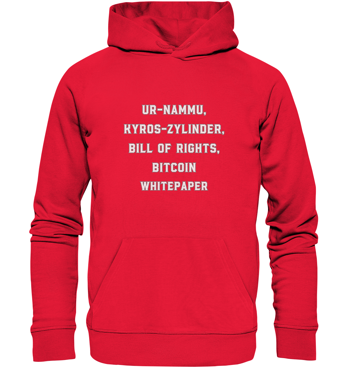UR-NAMMU, KYROS-ZYLINDER, BILL OF RIGHTS, BITCOIN WHITEPAPER - Premium Unisex Hoodie