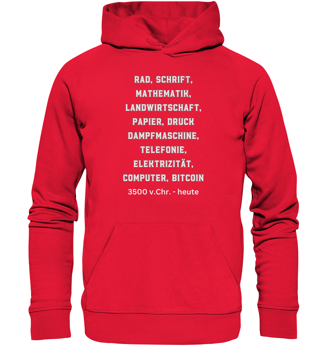 Erfindungen 3500 v. Chr. bis heute zu Bitcoin - Premium Unisex Hoodie