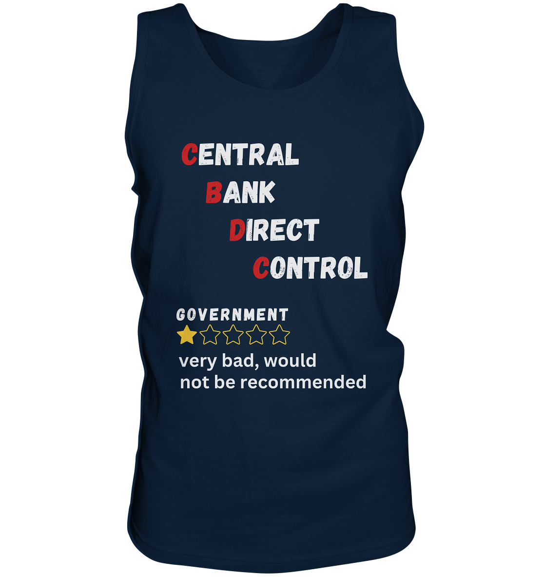 CENTRAL BANK DIRECT CONTROL - GOVERNMENT...not be recommended - STUDY BITCOIN  - Tank-Top