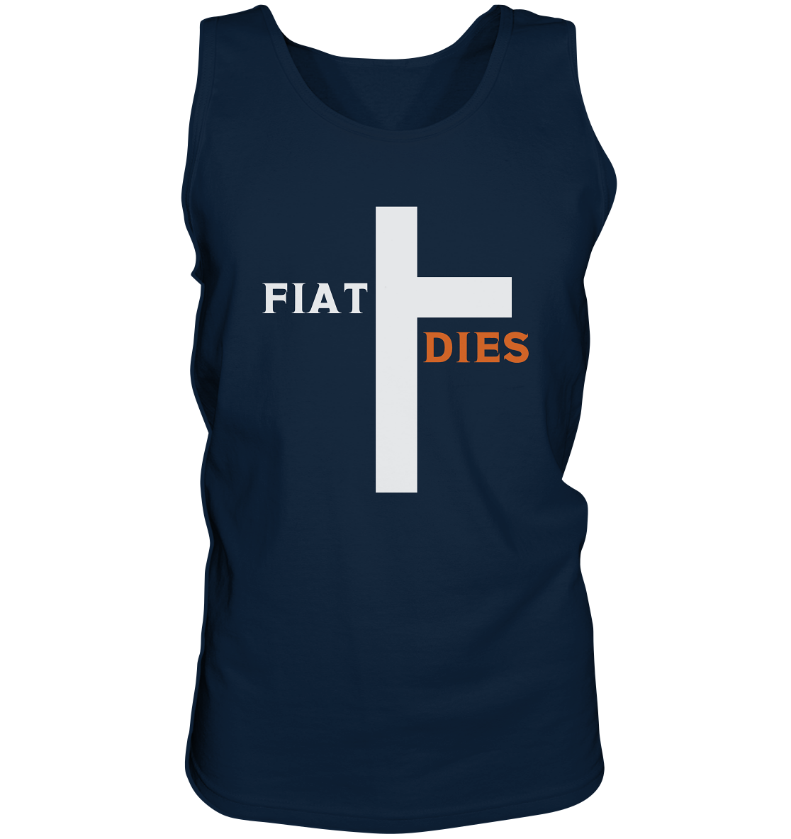FIAT DIES  (Version: "FIAT" in weiss, "DIES" in orange) - Tank-Top