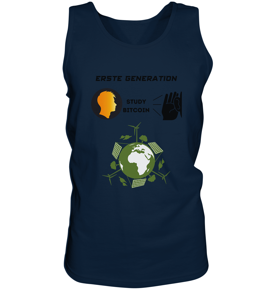 ERSTE (Bitcoin) GENERATION - STUDY BITCOIN - (green Energy Grafik) - Tank-Top
