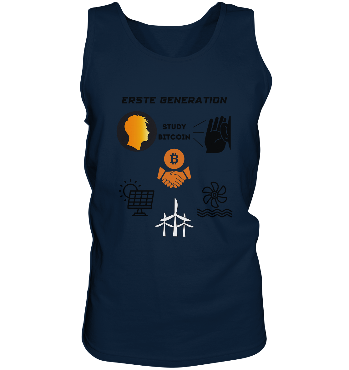 ERSTE (Bitcoin) GENERATION - STUDY BITCOIN - (green Energy 3 Grafiken) - Tank-Top