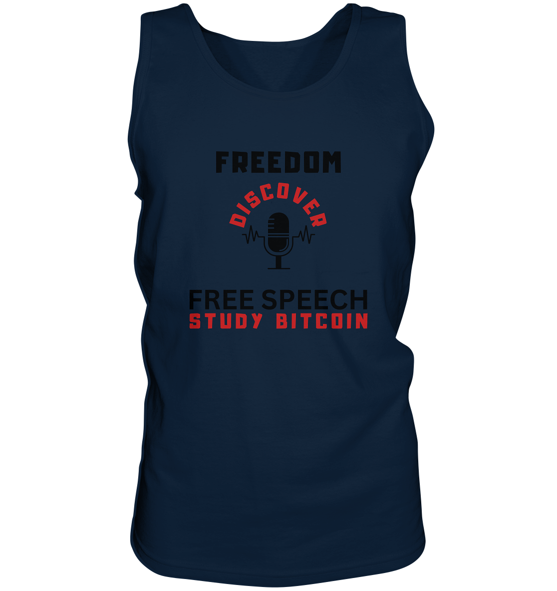 FREEDOM (Mikrofon) DISCOVER FREE SPEECH, STUDY BITCOIN   - Tank-Top