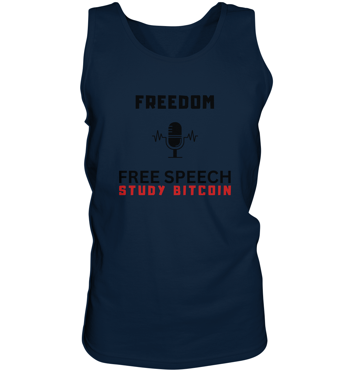 FREEDOM (Mikrofon) FREE SPEECH, STUDY BITCOIN  - Tank-Top