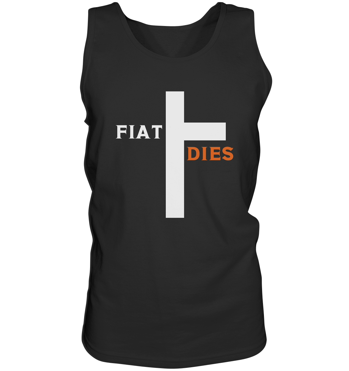 FIAT DIES  (Version: "FIAT" in weiss, "DIES" in orange) - Tank-Top