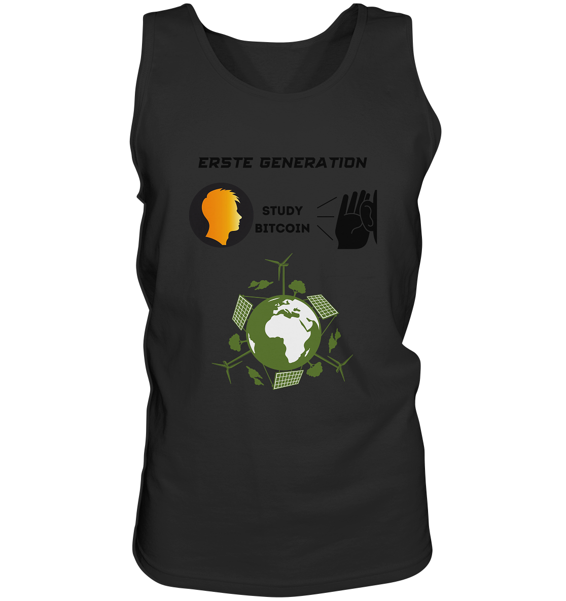 ERSTE (Bitcoin) GENERATION - STUDY BITCOIN - (green Energy Grafik) - Tank-Top