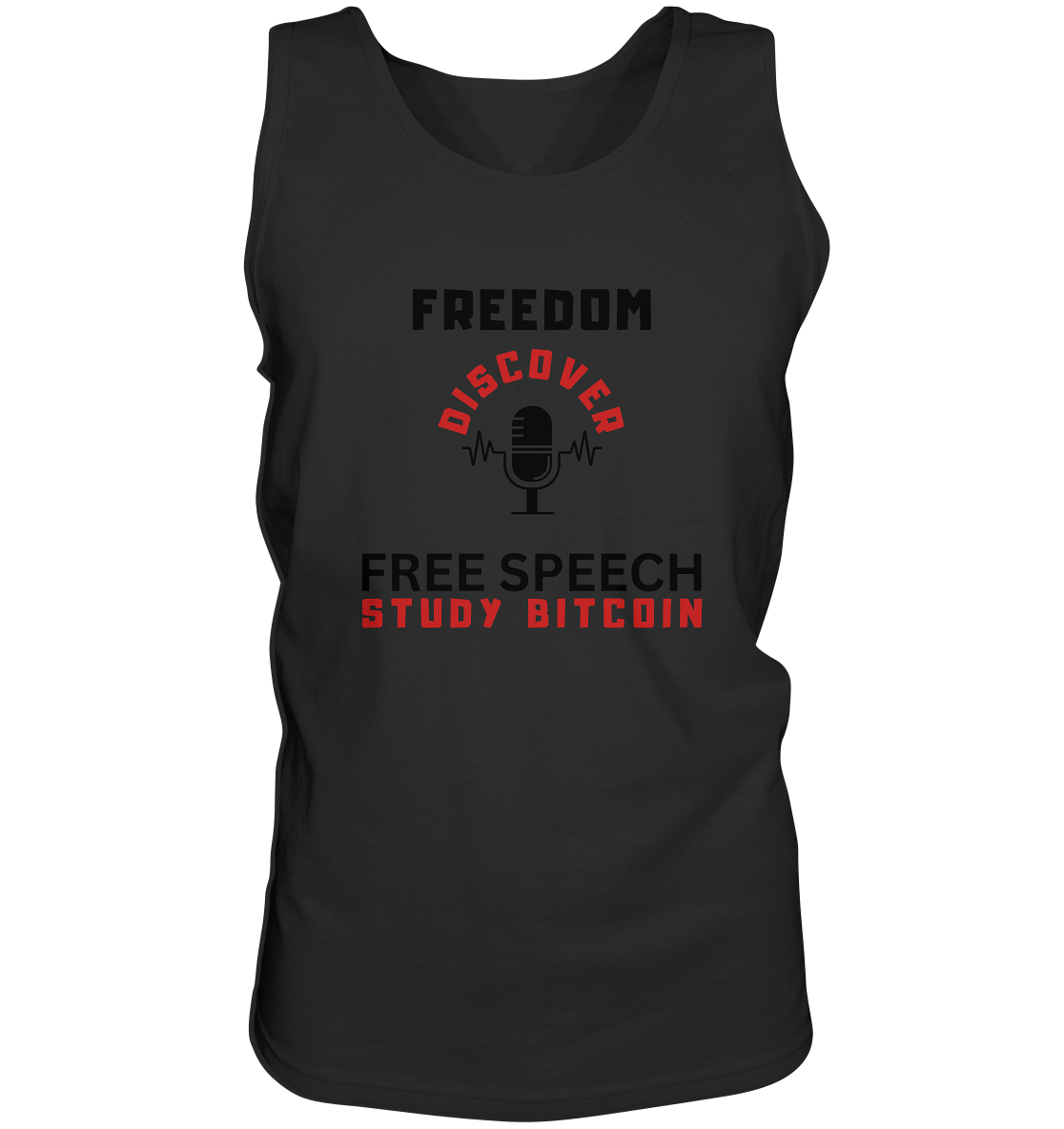 FREEDOM (Mikrofon) DISCOVER FREE SPEECH, STUDY BITCOIN   - Tank-Top