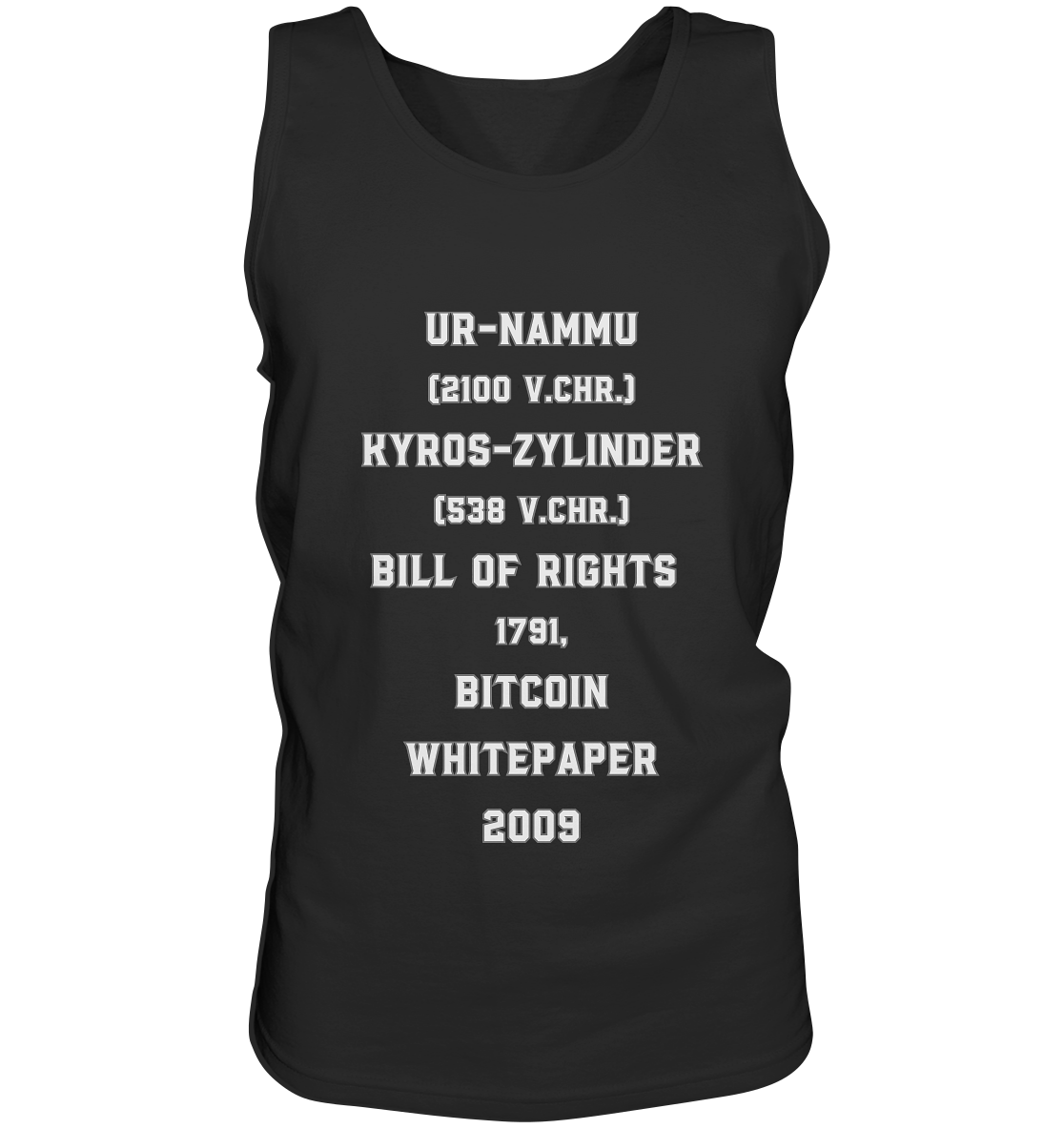 UR-NAMMU, KYROS-ZYLINDER, BILL OF RIGHTS, BITCOIN WHITEPAPER - Tank-Top