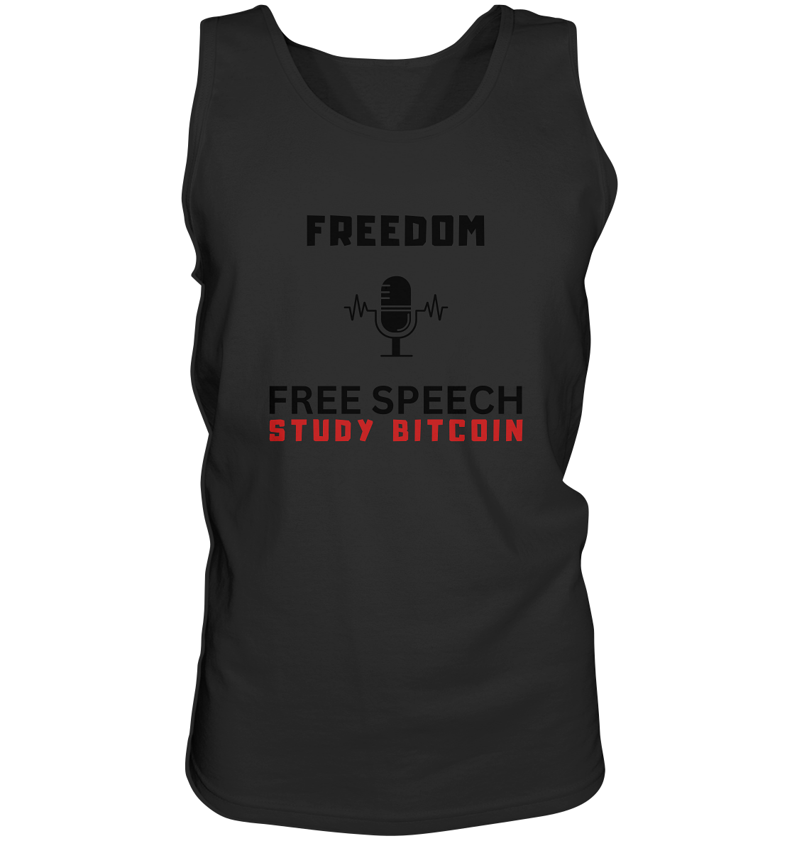 FREEDOM (Mikrofon) FREE SPEECH, STUDY BITCOIN  - Tank-Top
