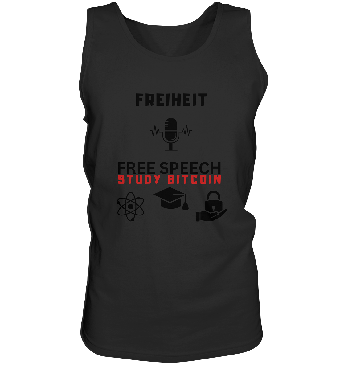 FREIHEIT (Mikrofon) FREE SPEECH, STUDY BITCOIN (+ 3 Grafiken) - Tank-Top