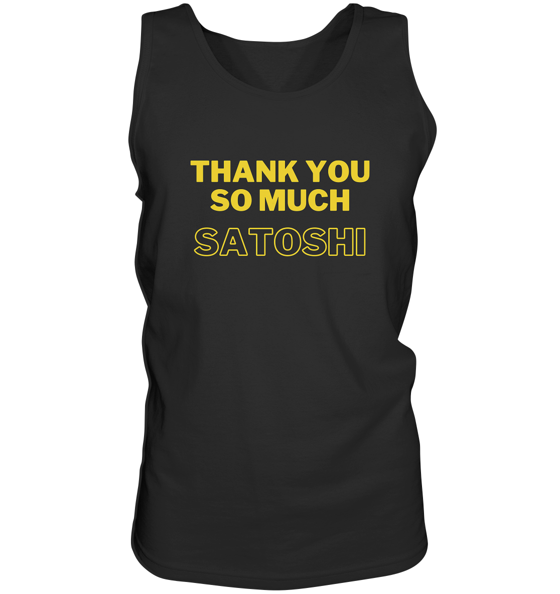 THANK YOU SO MUCH SATOSHI (gelbe Schrift)   - Tank-Top