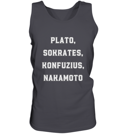 PLATO, SOKRATES, KONFUZIUS, NAKAMOTO  - Tank-Top