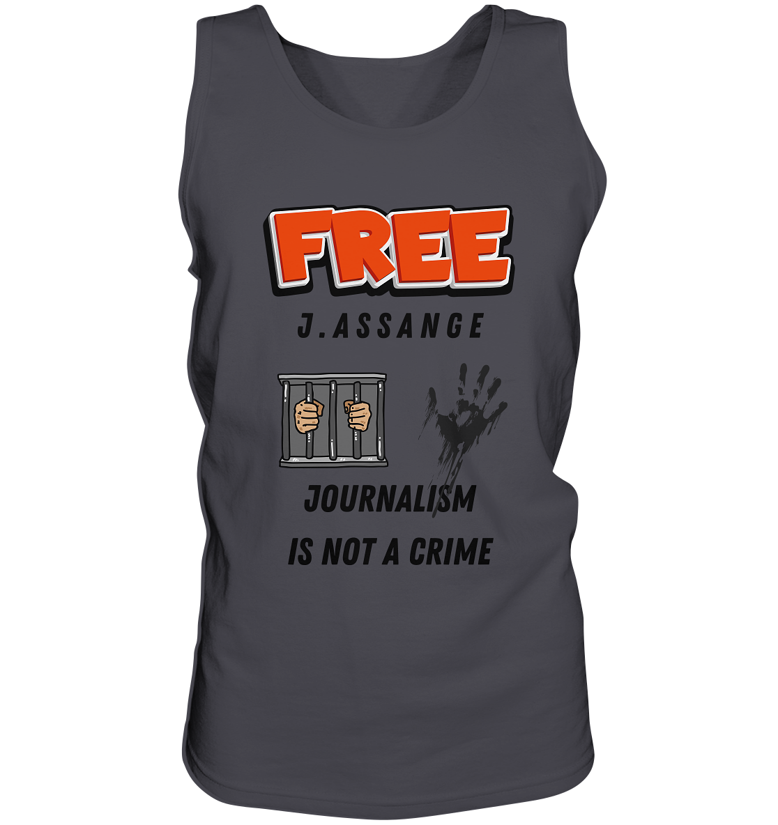 FREE J.ASSANGE - JOURNALISM IS NOT A CRIME (2 GRAFIKEN) - Tank-Top