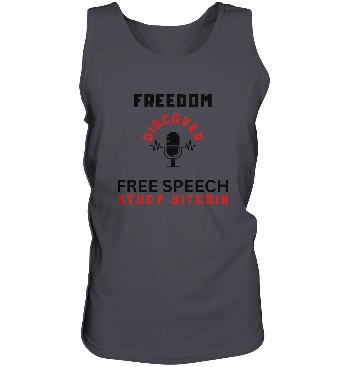 FREEDOM (Mikrofon) DISCOVER FREE SPEECH, STUDY BITCOIN   - Tank-Top
