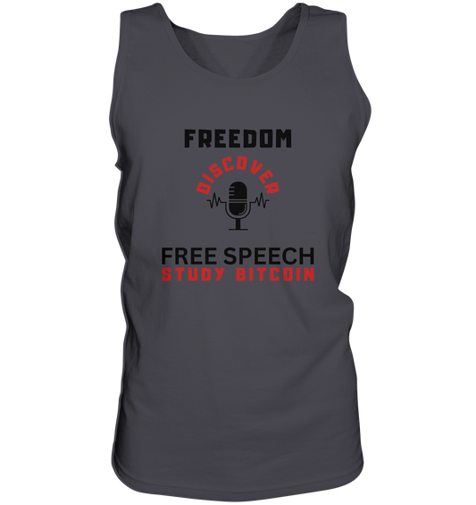 FREEDOM (Mikrofon) DISCOVER FREE SPEECH, STUDY BITCOIN   - Tank-Top