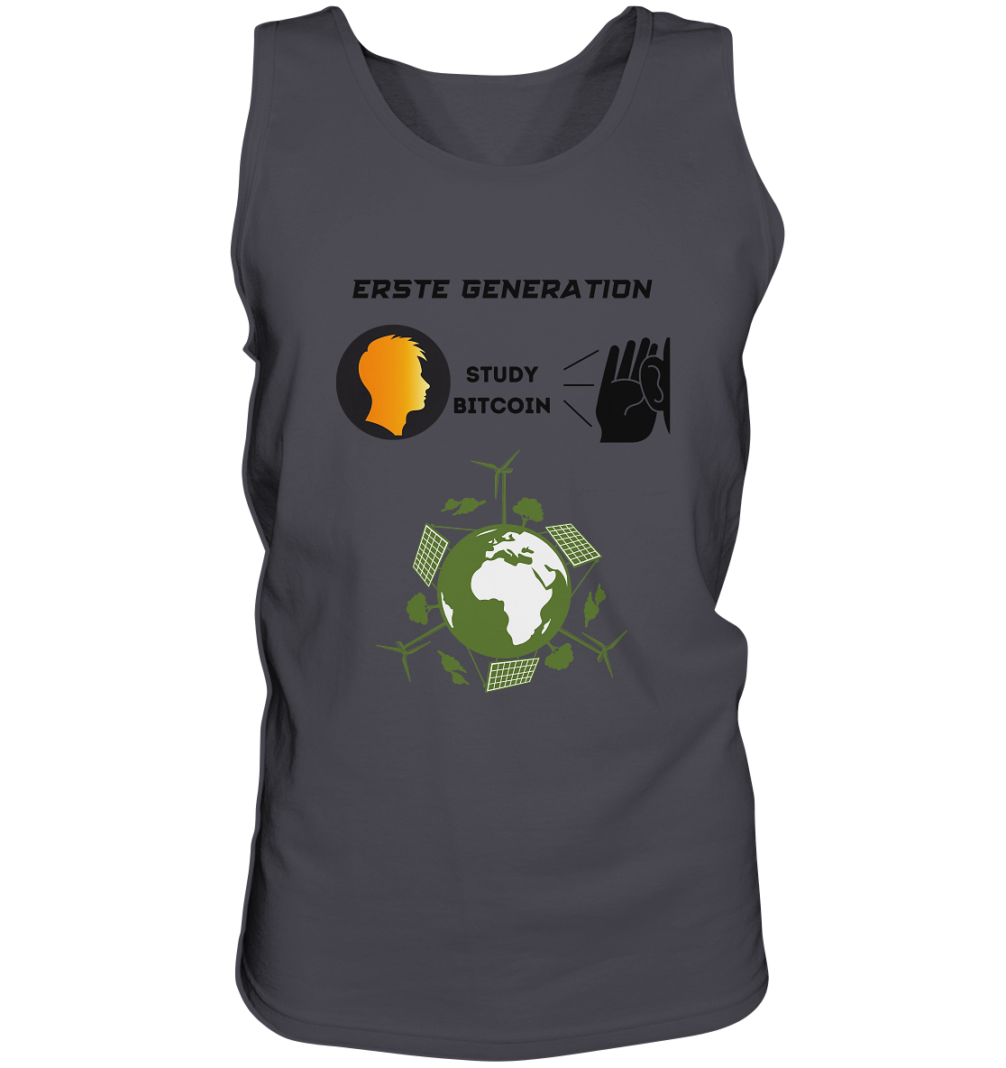 ERSTE (Bitcoin) GENERATION - STUDY BITCOIN - (green Energy Grafik) - Tank-Top