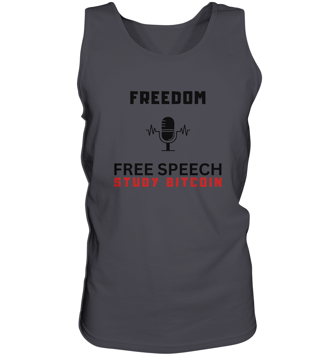 FREEDOM (Mikrofon) FREE SPEECH, STUDY BITCOIN  - Tank-Top