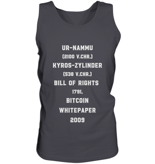 UR-NAMMU, KYROS-ZYLINDER, BILL OF RIGHTS, BITCOIN WHITEPAPER - Tank-Top