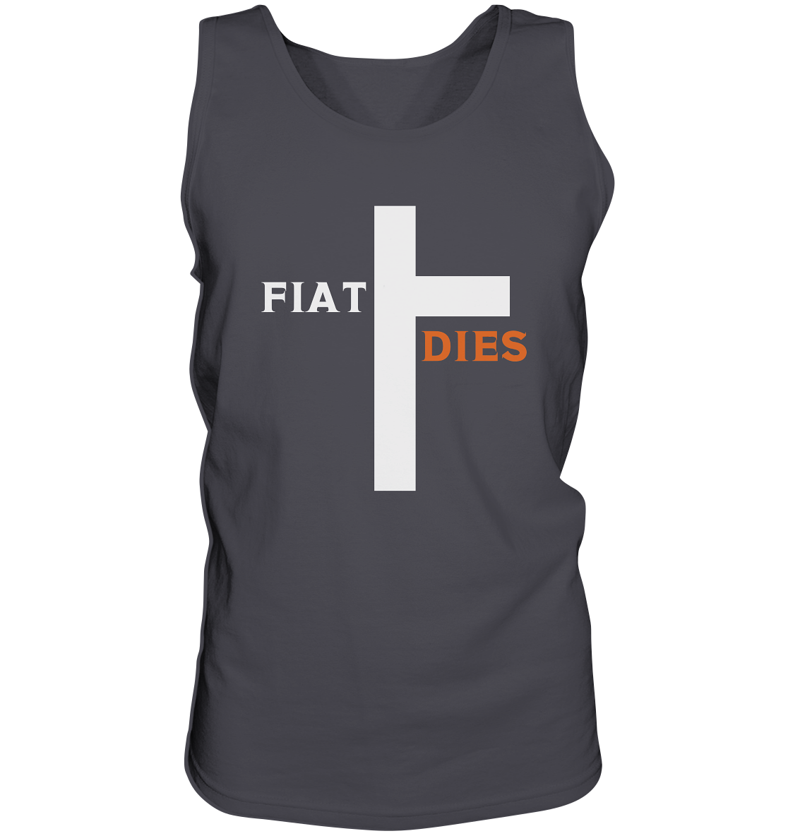 FIAT DIES  (Version: "FIAT" in weiss, "DIES" in orange) - Tank-Top