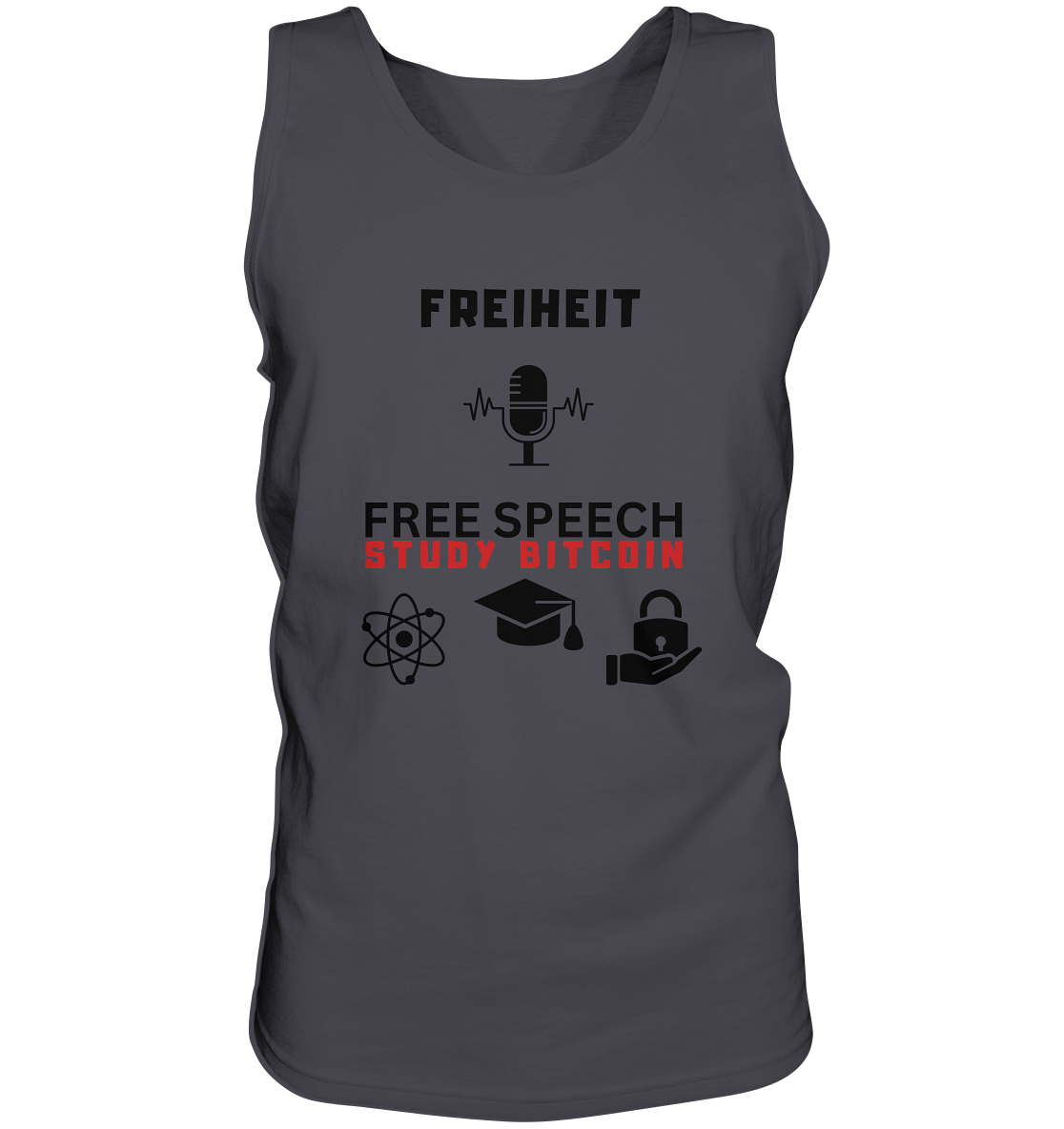 FREIHEIT (Mikrofon) FREE SPEECH, STUDY BITCOIN (+ 3 Grafiken) - Tank-Top