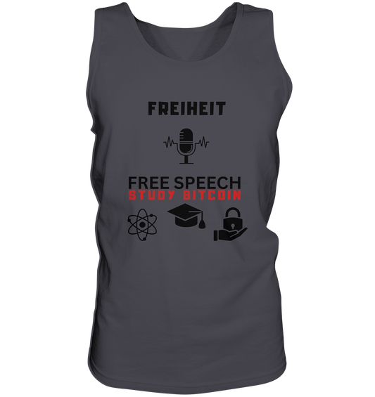 FREIHEIT (Mikrofon) FREE SPEECH, STUDY BITCOIN (+ 3 Grafiken) - Tank-Top