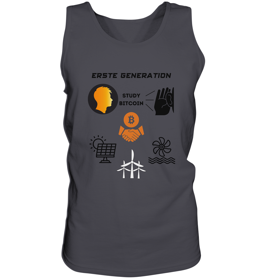 ERSTE (Bitcoin) GENERATION - STUDY BITCOIN - (green Energy 3 Grafiken) - Tank-Top