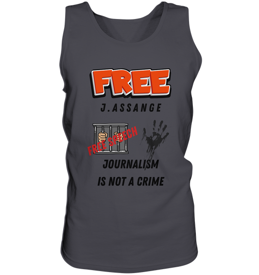 FREE J.ASSANGE - JOURNALISM IS NOT A CRIME, FREE SPEECH (2 GRAFIKEN)  - Tank-Top