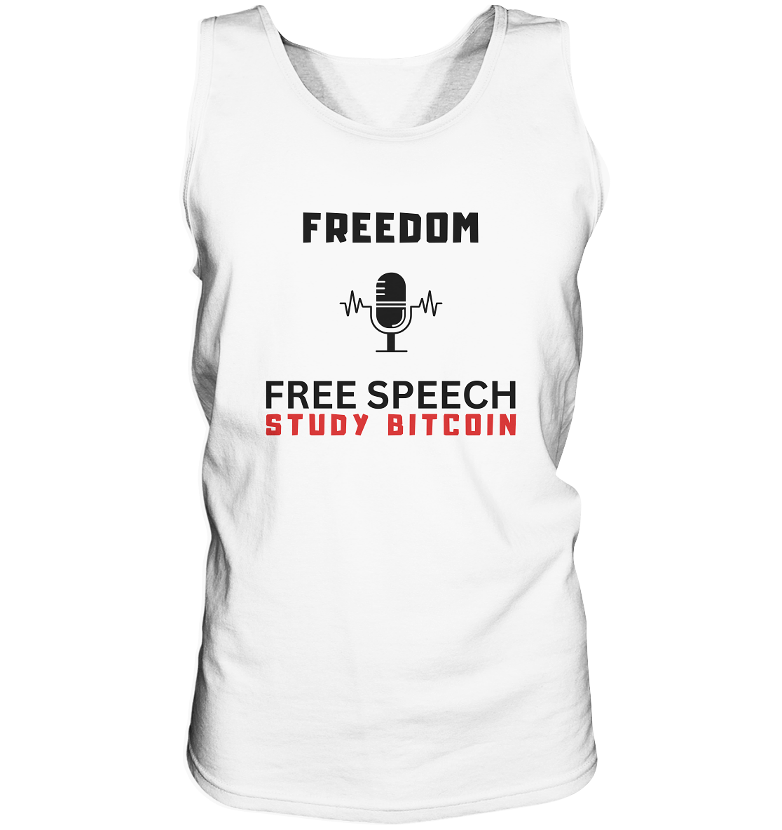 FREEDOM (Mikrofon) FREE SPEECH, STUDY BITCOIN  - Tank-Top
