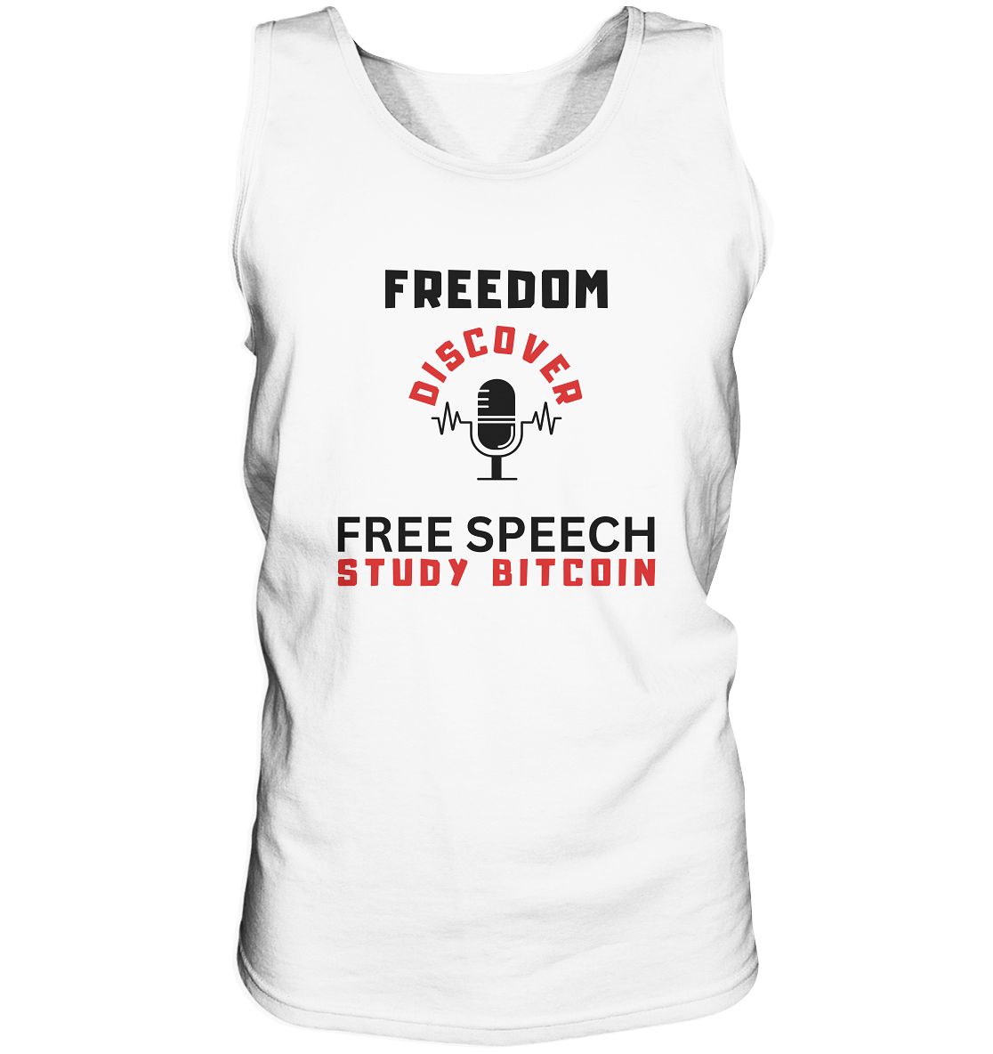 FREEDOM (Mikrofon) DISCOVER FREE SPEECH, STUDY BITCOIN   - Tank-Top
