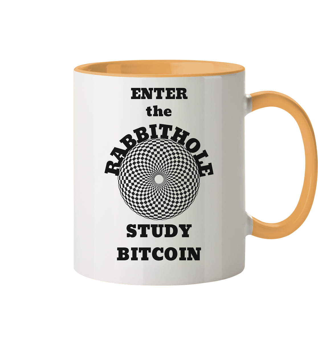 ENTER the RABBITHOLE - STUDY BITCOIN  - Tasse zweifarbig