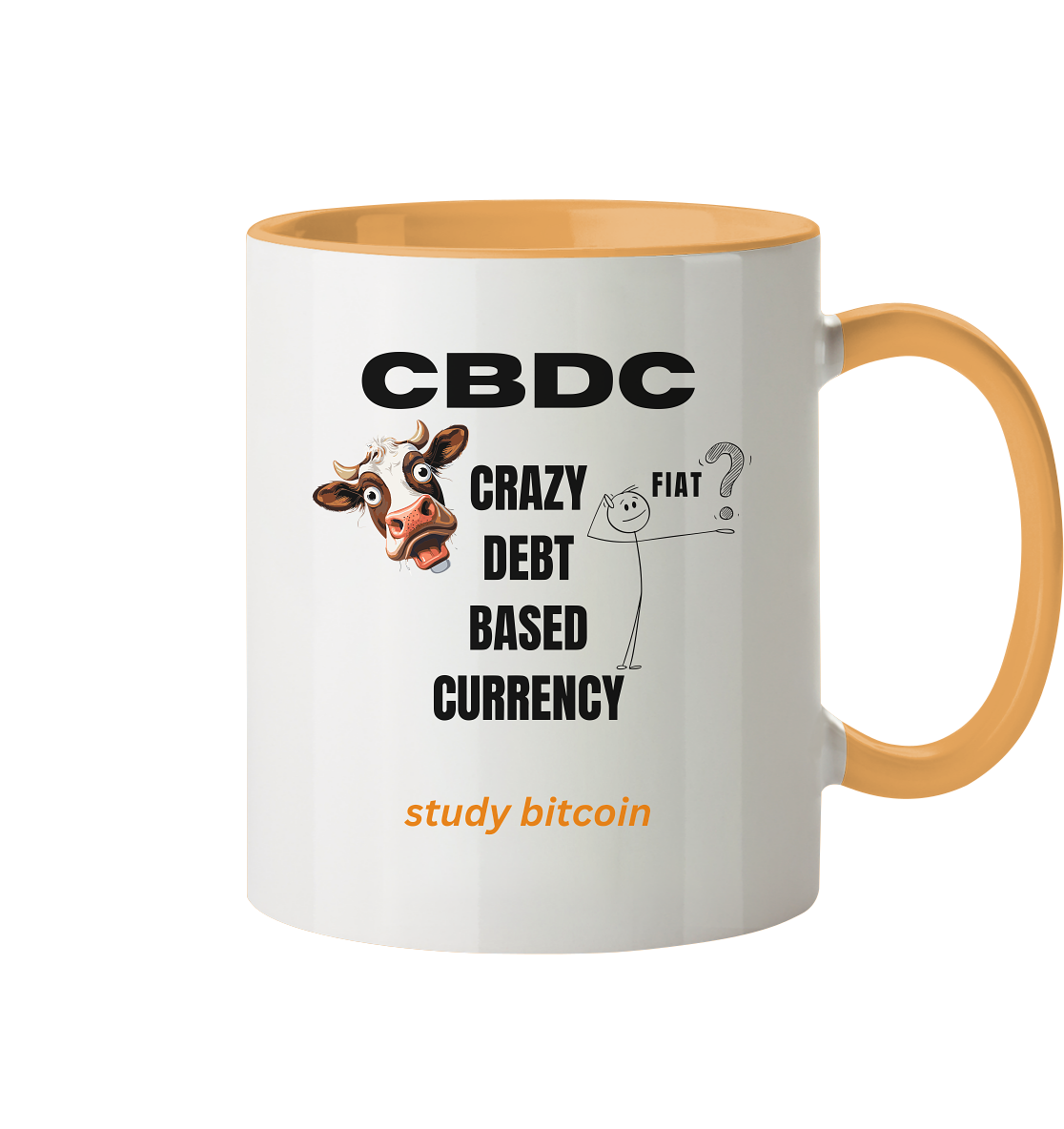 CBDC - crazy debt based currency - study bitcoin - Tasse zweifarbig