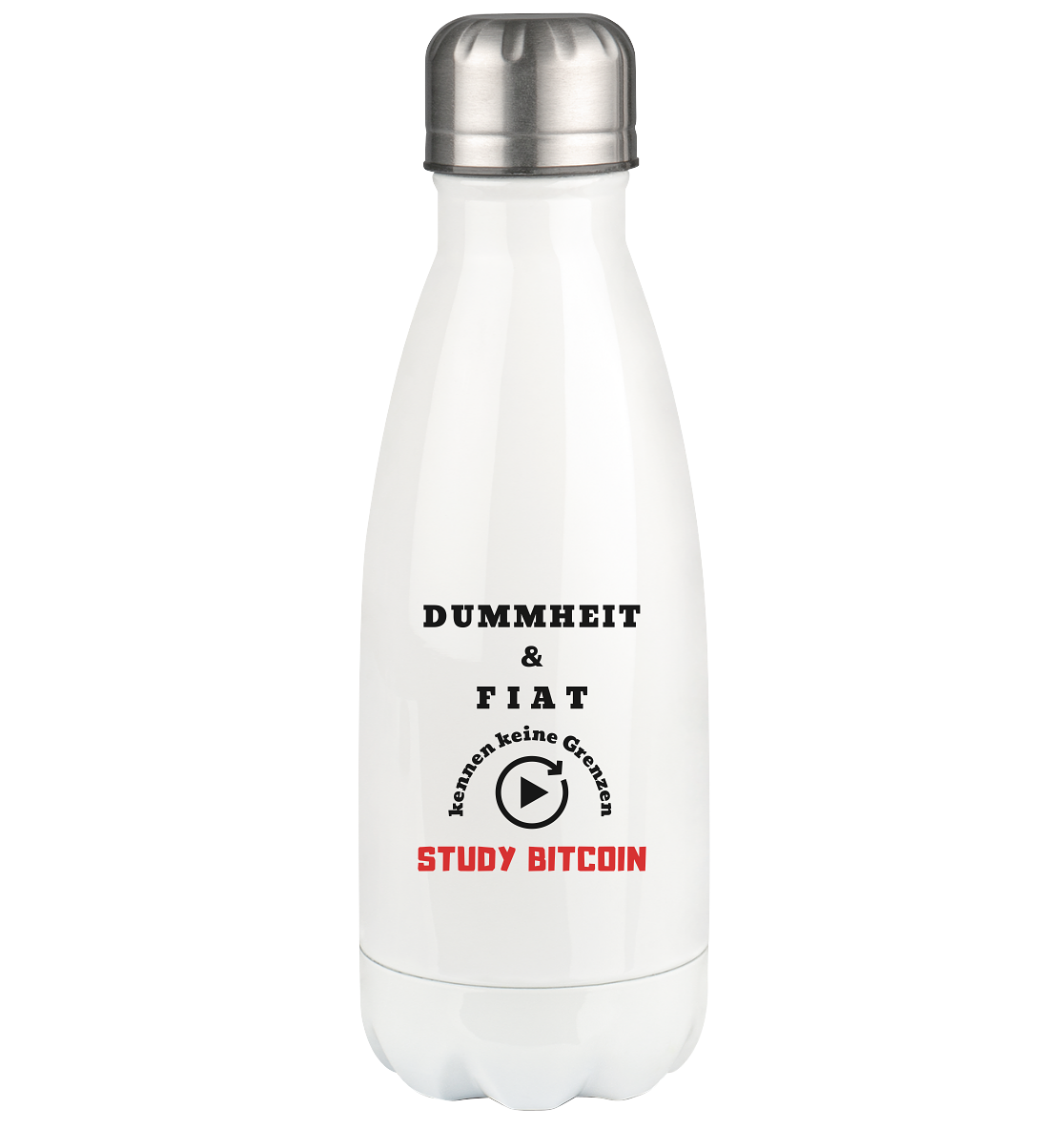 DUMMHEIT & FIAT kennen keine Genzen - STUDY BITCOIN - Thermoflasche 350ml