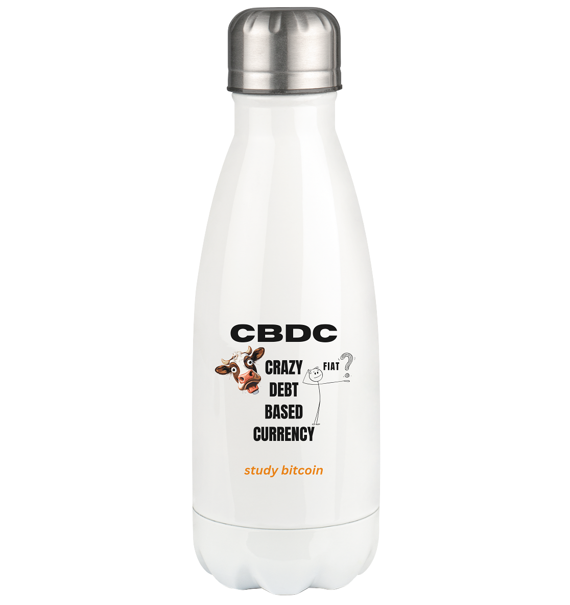 CBDC - crazy debt based currency - study bitcoin - Thermoflasche 350ml