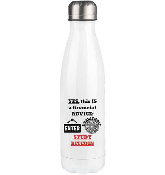 YES this IS a financial ADVICE: ENTER RABBITHOLE (Grafiken) - STUDY BITCOIN  - Thermoflasche 500ml