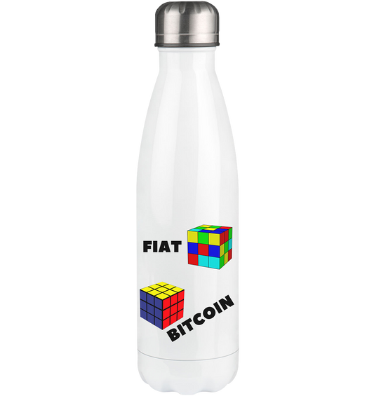 FIAT-Chaos & BITCOIN-Ordnung # Zauberwürfel / Cube Design - Thermoflasche 500ml
