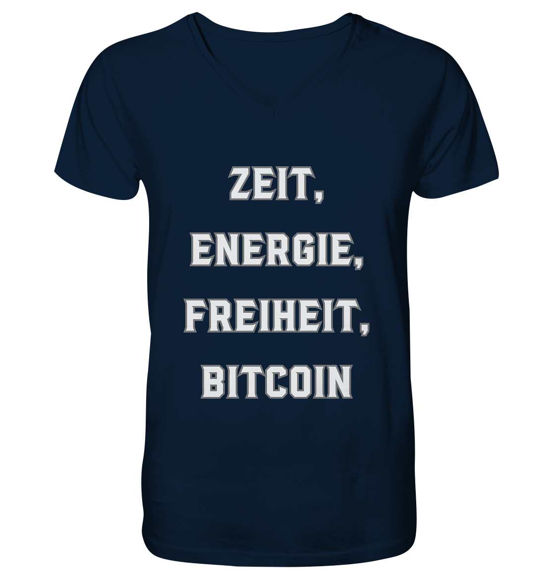 ZEIT, ENERGIE, FREIHEIT, BITCOIN - V-Neck Shirt