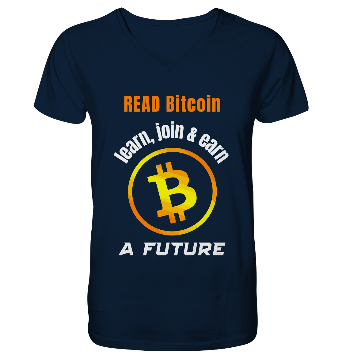 READ BITCOIN, learn & earn A FUTURE - V-Neck Shirt
