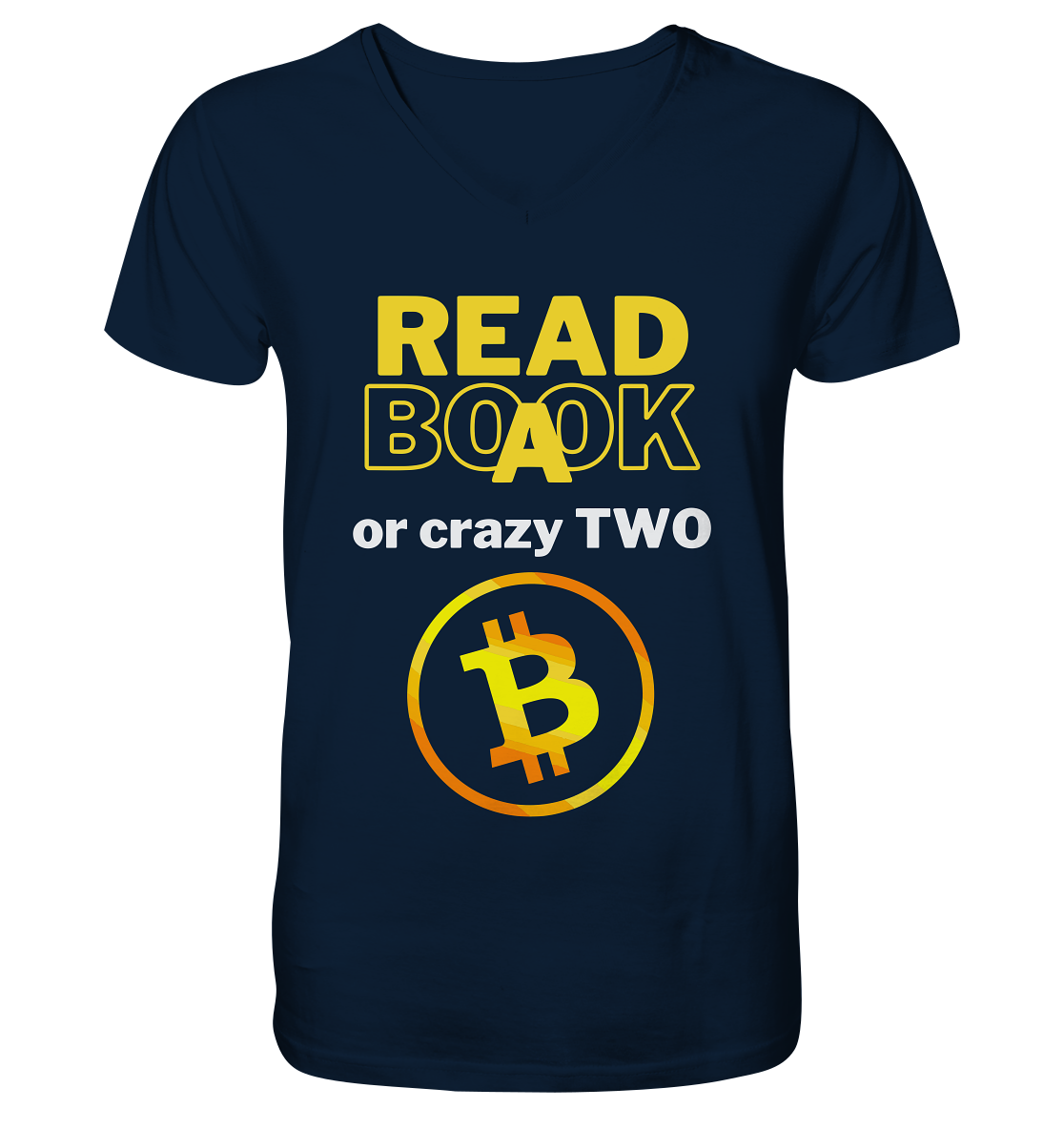 READ A BOOK or CRAZY TWO - Variante "Book" im Hintergrund - V-Neck Shirt
