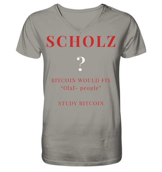 SCHOLZ ? BITCOIN WOULD FIX "Olaf people" - STUDY BITCOIN - V-Neck Shirt