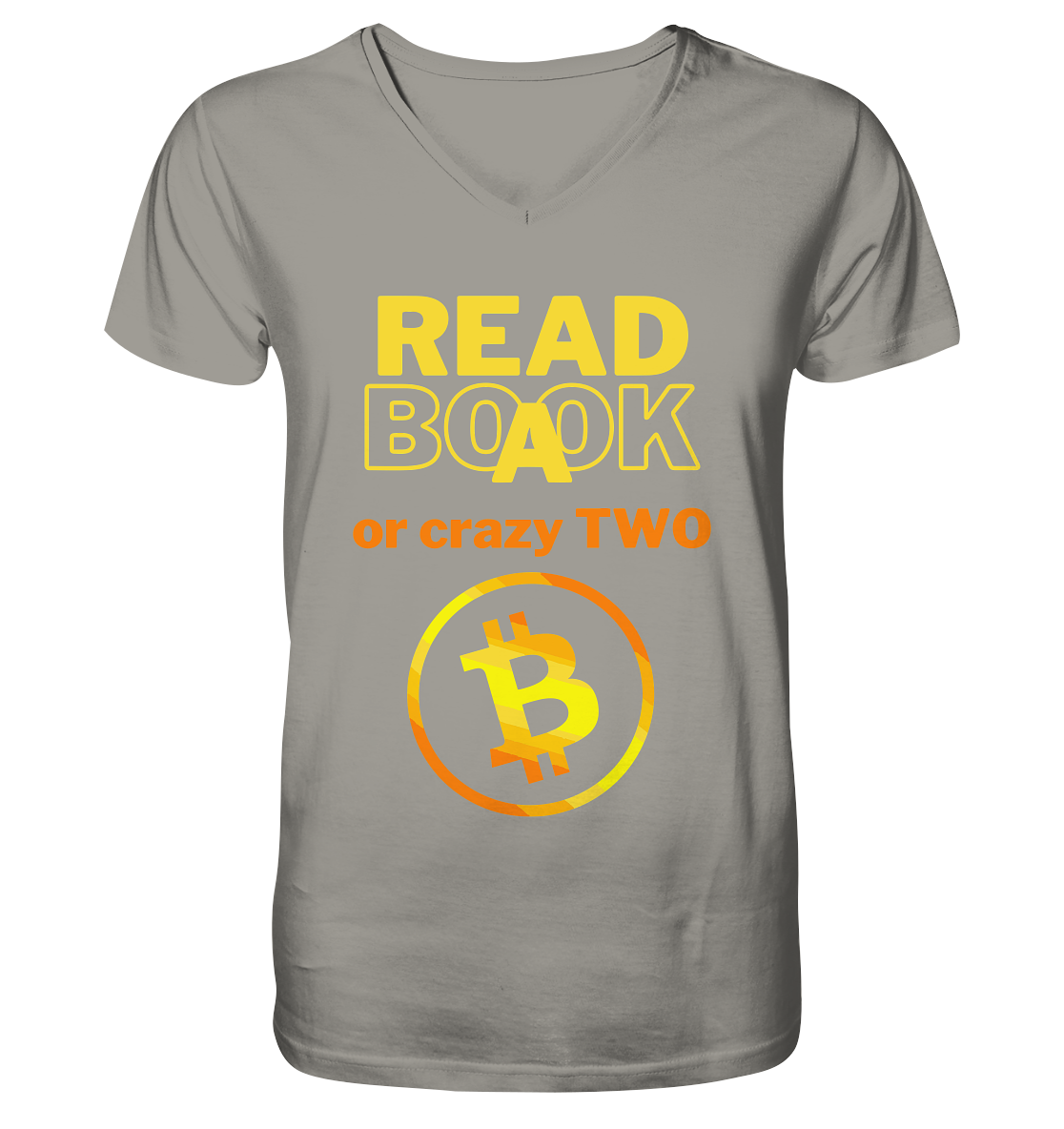 READ A BOOK or CRAZY TWO - (Variante crazy in orange) - V-Neck Shirt