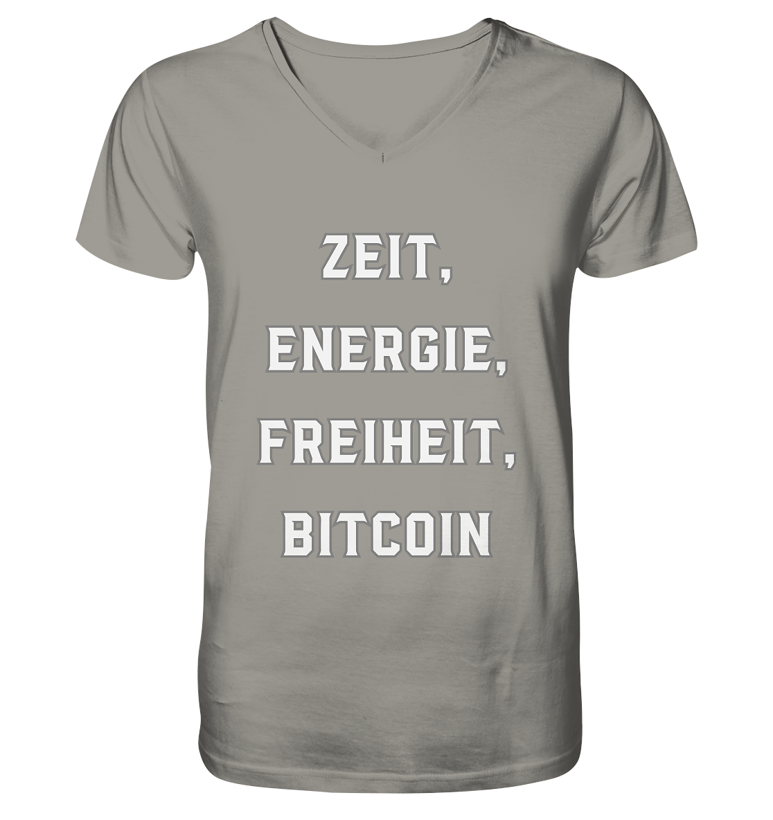 ZEIT, ENERGIE, FREIHEIT, BITCOIN - V-Neck Shirt