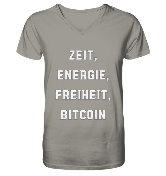 ZEIT, ENERGIE, FREIHEIT, BITCOIN - V-Neck Shirt