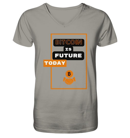 BITCOIN IS FUTURE TODAY - Var. black "B" - V-Neck Shirt